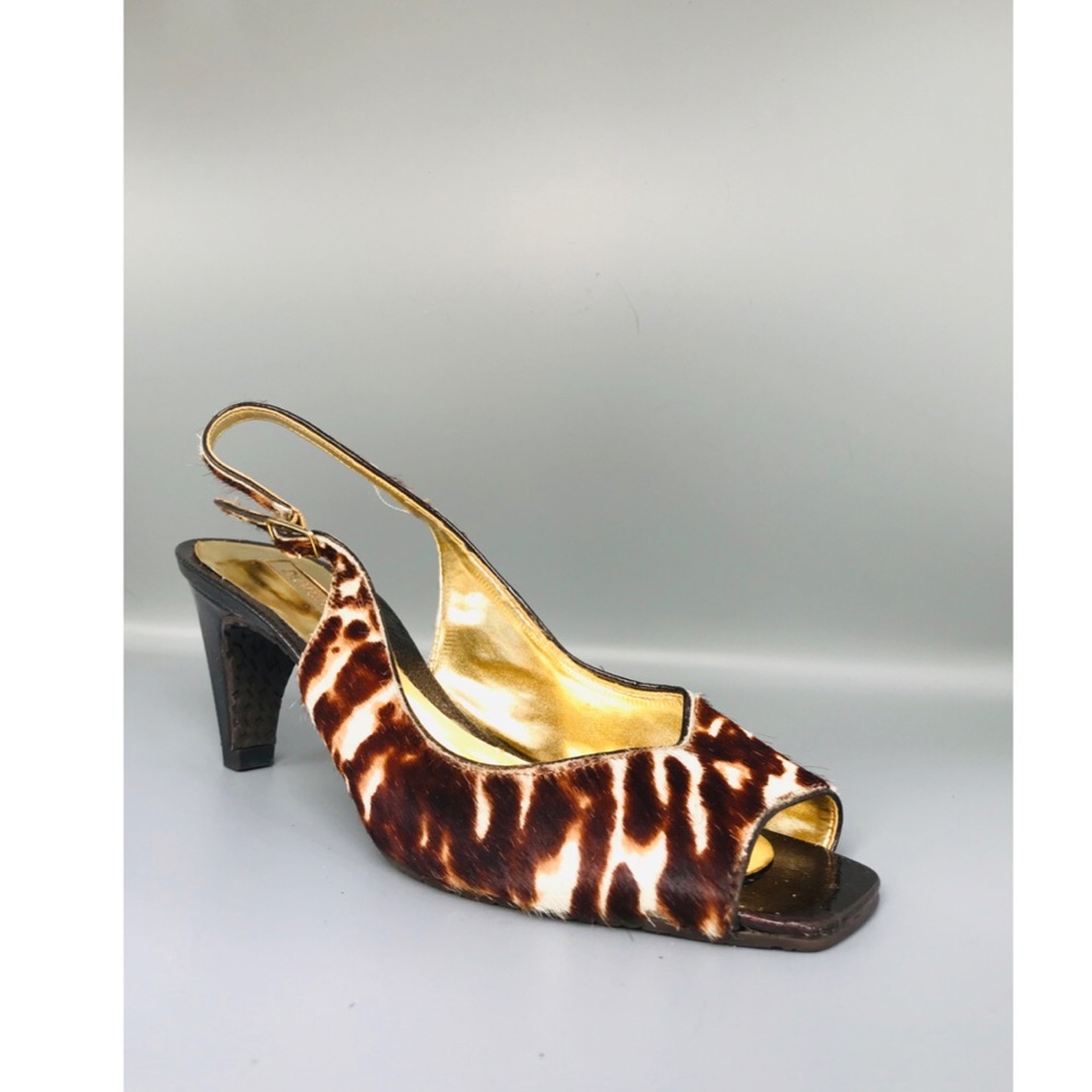 Dumond Animal  Print Leather Heels